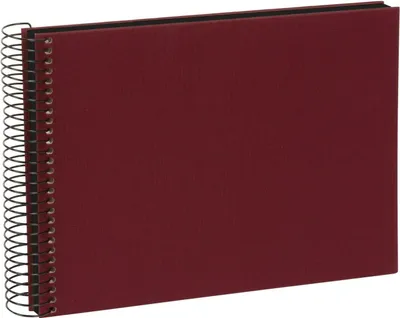 Produktbild von Spiralalbum mit Fotoausschnitt, 40 schwarze Seiten, Leinen, Kaffee bronze, Bordeaux (schwarze Seiten), 23x17 cm