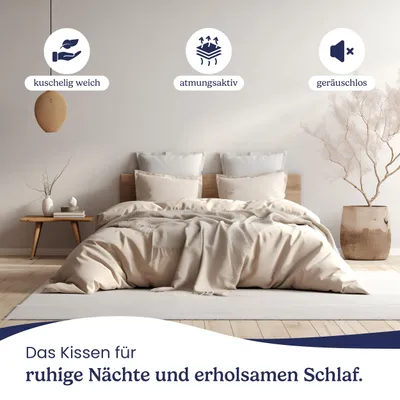 Produktbild von 2er Set Kissen (60x60 cm) - Kopfkissen für Bett und als Kopfkissen - Mit Reißverschluss - Sofakissen für Couch und Sofa - Waschbar bis 60° - weiß