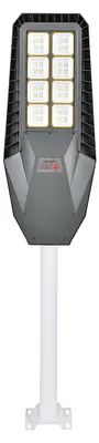 Image de Avizar, lampe solaire à LED 8 W avec détecteur de mouvement et batterie 10 000 mAh, noir