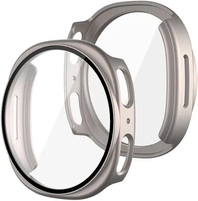Produktbild von Stravo Schutzhülle mit Displayschutz passend für Samsung Galaxy Watch 9 44 mm / Watch 8 44 mm – Rundumschutz Hartschale – Titan