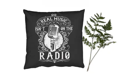 Produktbild von MuchoWow® Zierkissen Sofakissen Wohnzimmer Dekokissen 50x50 cm Mikrofon - Radio - Retro - Illustration - Komfort - Sofakissen
