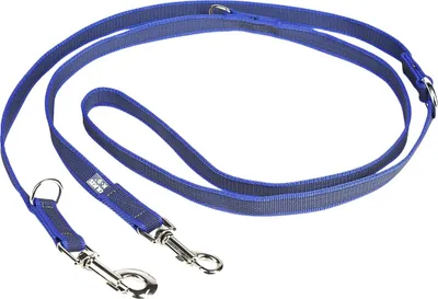 Produktbild von Julius-K9 Leine Super Grip, doppelt verstellbar, blau, Maße: 2,2 m / 20 mm