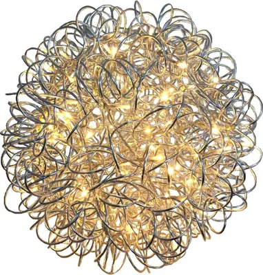 Produktbild von 3D Weihnachtskugel "Galax Cluster" mit 50 LEDs - Silber - ø30 cm