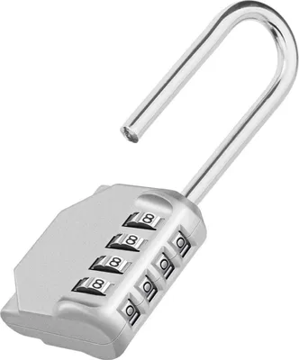 Image de Serrure à combinaison à 4 chiffres pour salle de sport et extérieur, argent 1 pièce