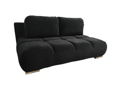 Produktbild von Schwarzes Schlafsofa Emma 195 cm – ausziehbare Couch mit Federkern und großem Bettkasten