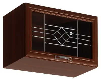 Produktbild von Oberschrank mit Glastüren, SILVARA – Breite 60 cm, Nussbaum