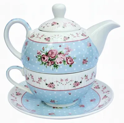 Produktbild von Teeservice aus Porzellan mit Tasse und Kännchen (400 ml) für Damen