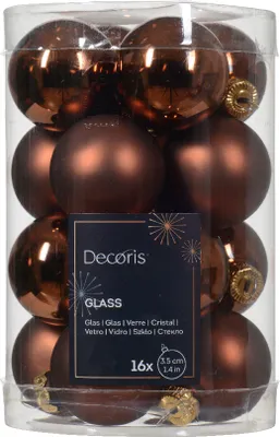 Produktbild von Weihnachtskugeln Glas 3,5cm 16 Stück - Espressobraun