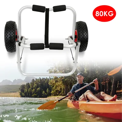 Immagine prodotto di Carrello per canoa Jopassy Carrello per kayak Carrello per barche da surf Carrello in alluminio per barche 75 kg Canoa incl. cinghie di fissaggio SUP