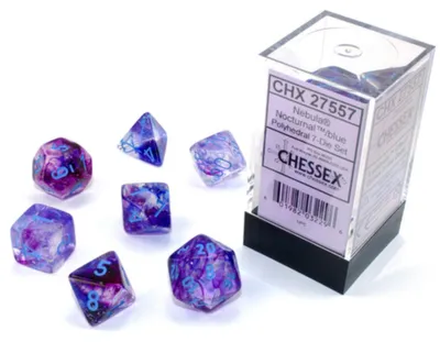 Produktbild von Chessex 7-Würfelset Nebula Polyhedral Nocturnal/Blue Luminary