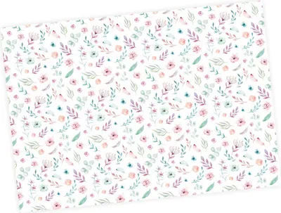Produktbild von 5 Bögen Geschenkpapier Blumen/Federn pastell Aquarell - 1,60€/qm- 84,1 x 59,4 cm
