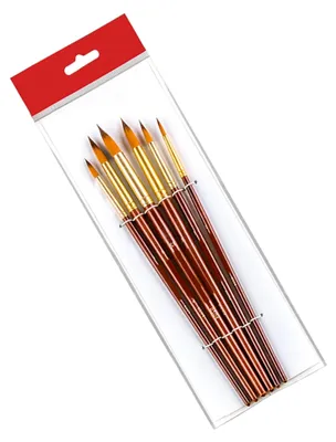 Produktbild von 6-teiliges Pinselset für Aquarell- und Acrylmalerei