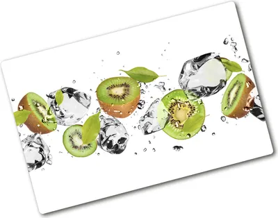 Produktbild von Tulup Glas Herdabdeckplatte - 80x52 cm - Glaskeramikkochfeld-Abdeckung Spritzschutz Glasabdeckplatte - Einteilig - Essen & Getränke - Kiwi und Wasser - Grün