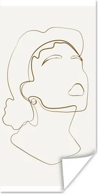 Produktbild von MuchoWow® Poster Frauen - Linienkunst - Minimalismus 60x120 cm - Wandschmuck