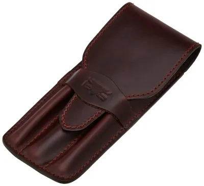 Produktbild von Leder Stiftetui für 3 Stifte - Braun - Echtleder - 17 x 7 x 2 cm