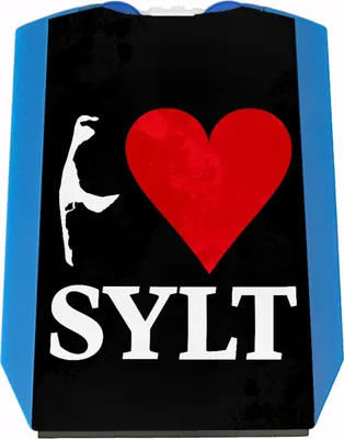 Produktbild von I love Sylt Parkscheibe mit Herz und Inselsilhouette und 2 Einkaufswagenchips