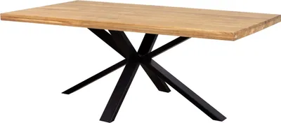 Produktbild von Esstisch - Eiche massiv geölt - Metallgestell - 200 x 100 cm