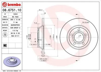 Produktbild von BREMBO Bremsscheiben (2 Stück) Vorderachse 08.6751.10