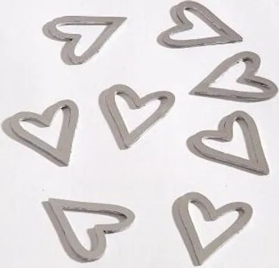 Produktbild von 8 Holzherzen 3,5cm Herzen Streuteile Hochzeit Valentin Muttertag Tischdeko Holz, Farbe:silber