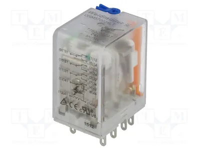 Obrázek produktu pro 1x Relé: elektromagnetické. Spínací kontakt: 24V DC, 5A / 250V AC, 4PDT, 5A. Číslo dílu: 7760056097. Elektro