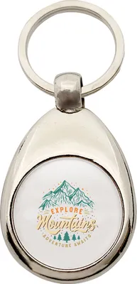 Produktbild von Huuraa Schlüsselanhänger Explore Mountains Adventure Awaits Metall Schlüsselring Einkaufswagenchip Geschenkidee