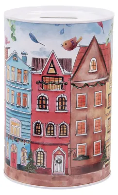 Image de Clayre & Eef Tirelires Ø 10x15 cm Maisons en métal rose