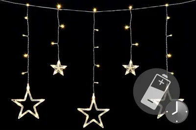 Zdjęcie produktu dla Świąteczny LED łańcuch - gwiazdki, 0,6 m, 61 LED,ciepła biel
