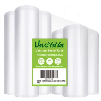 Vakuumbeutel 6 Rollen 20/28x600cm BPA-frei PA+PE
