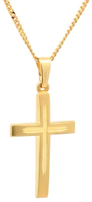 Produktbild von Gold Anhänger Kreuz mit Goldkette massiv 333 - 8 Karat Gold 50 cm
