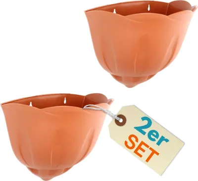 Produktbild von 2er Set Blumentopf Wand Blumentopf Wandmontage Wandblumentopf Wandvasen für Pflanzen Pflanzen Wandhalterung Wandtopf Außenbereich Terrakotta