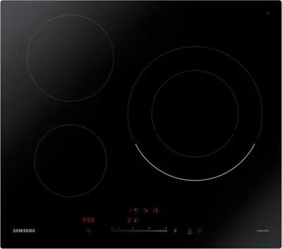 Image de Table de cuisson à induction 60cm 3 feux 7200w noir - Samsung - NZ63R3727BK -