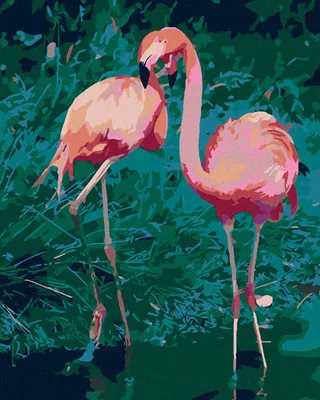Produktbild von Zuty - Malen nach Zahlen - ZWEI FLAMINGOS, 40x50 cm, ohne Keilrahmen