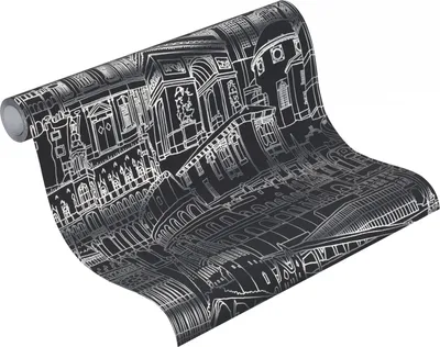 Produktbild von Vliestapete Rasch 465914 Kids&Teens Design Stadt schwarz silber