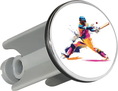 Produktbild von Huuraa Waschbeckenstöpsel Baseball Spieler bunte Silhouette 4cm höhenverstellbar Abflussstopfen Geschenkidee