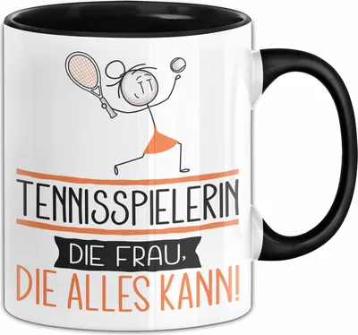 Produktbild von Tennisspielerin Geschenk Tasse Becher Die Frau Die Allen Kann Geschenkidee für eine Tennisspielerin Lustig (Schwarz)