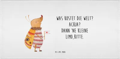 Produktbild von Mr. & Mrs. Panda Handtuch Nachtfalter Fähnchen - Weiß - Geschenk, Lustige Sprüche, Flauschtuch, Süß, Käfer, 100x50, Spruch Witzig, kleines, Lustig, 50x100, Niedlich