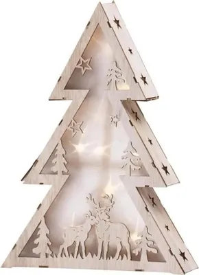 Produktbild von LED Dekoration MAGICHOME WEIHNACHTEN WOODECO BAUM, 10 LEDs, 29x6x40 cm