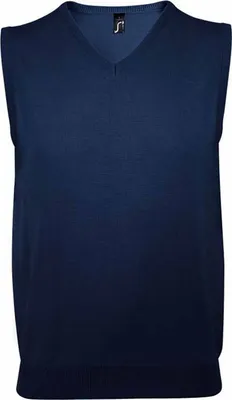 Image de SOLS Pull unie col V pour gentlemen PC509 (S) (Bleu marine)