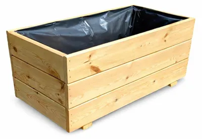 Image de Bacs de plantation en bois imprégné - Jardinières - Bacs pour terrasse - Bacs décoratifs - 60 x 30 x 29 cm - Entièrement assemblés - Jardinières
