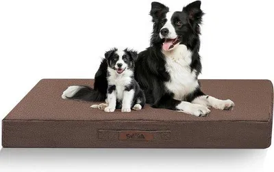 Image de Lit pour chien - indestructible - pour plus de confort - 1 pièce - marron - L 92 x l 69 x H 7,6 cm
