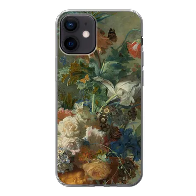 Produktbild von MuchoWow® Handyhülle Schutzhülle Hülle für iPhone 12 Stilleben mit Blumen - Gemälde von Jan van Huysum Silikon Softcase Handy Hülle - Schutzhülle
