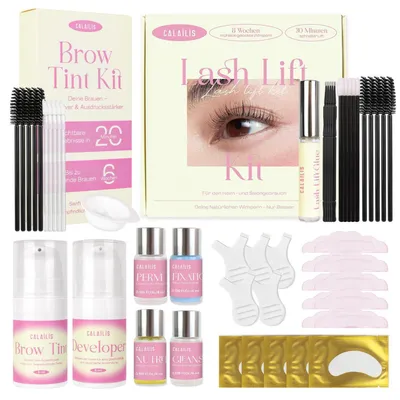 Produktbild von Wimpernlifting & Augenbrauenfarbe Set Braun 2-in-1 für Natürlichen Look & Langanhaltendes Ergebnis