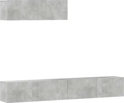Produktbild von vidaXL 3-tlg. TV-Schrank-Set Betongrau Holzwerkstoff