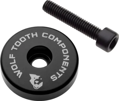Image de Bouchon Ultralight Wolf Tooth avec vis et rondelle 5 mm noir STEMCAP5MMBLK