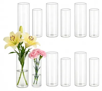 Immagine prodotto di Omgoods - Set di 12 vasi in vetro per decorazioni da tavolo e matrimoni