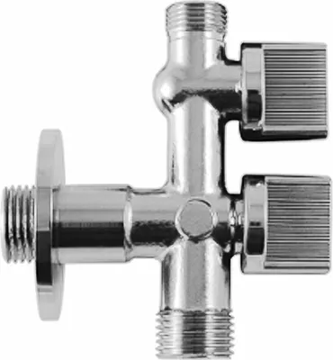 Immagine prodotto di Chiave a bussola doppia da 3/4" e 3/8". Ingresso da 1/2". Valvola a sfera doppia, chiave a T doppia, ingresso per rondelle doppie.