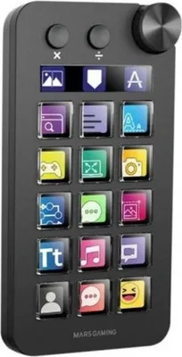 Produktbild von Mars Gaming MSD-NEO, Schwarz, 17 Tasten, Tasten, Drehregler, 1500 m, 5 V, 0,3 A