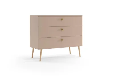 Produktbild von Kommode 100 cm Macchiato mit Schubladen Holzbeine Boho Skandi Sideboard modern