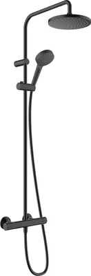 Image de hansgrohe Showerpipe 200 1jet Vernis Blend EcoSmart noir mat avec thermostat de douche, 1 pièce.