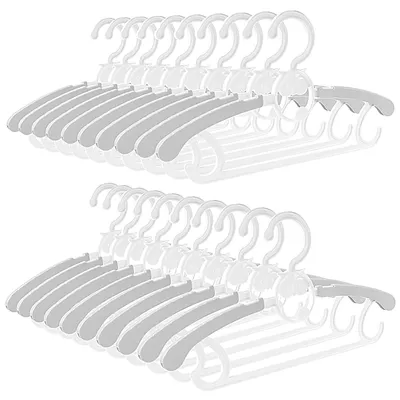 Produktbild von Set mit 20 verstellbaren Kleiderbügeln für Babykleidung mit rutschfestem Aufhänger